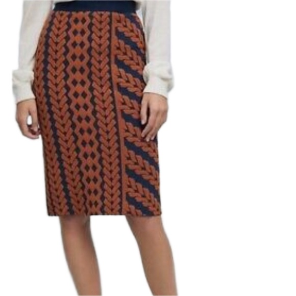 Maeve Dresses & Skirts - MAEVE ANTHROPOLOGIE Navy|Brown sweater pencil skirt|medium